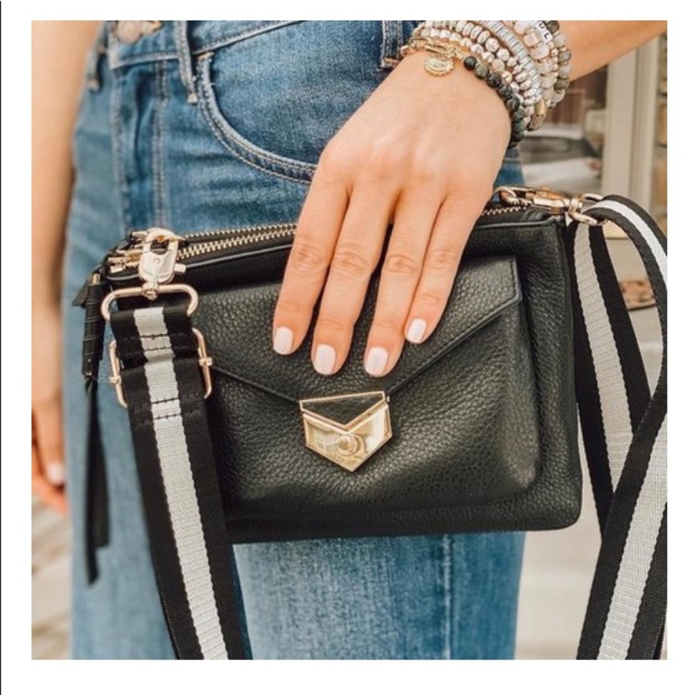 Stella & Dot | Retired Ultra Luxurious Covet Black Leather Crossbody Pur… - Picture 12 of 15